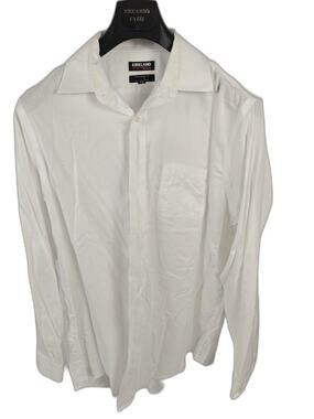 Men’s Kirkland Signature Tailored Fit Dress Shirt White XL 17.5 36/37